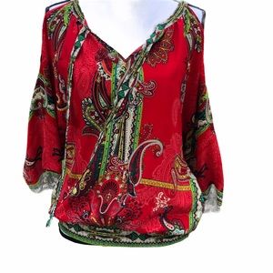 Beige by Eci paisley blouse Size S